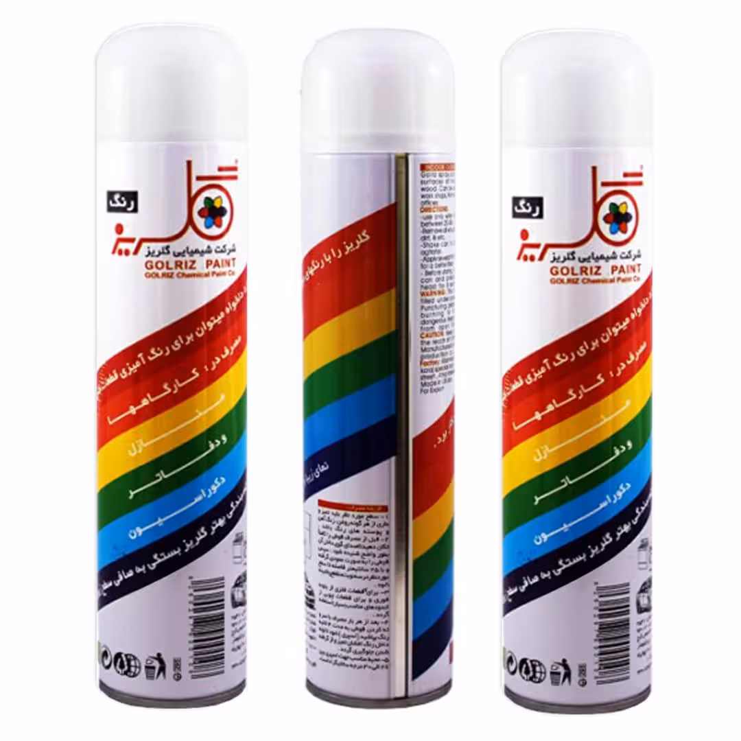 اسپری رنگ سفید گلریز مدل براق 300 میلی لیتر بسته 3 عددی