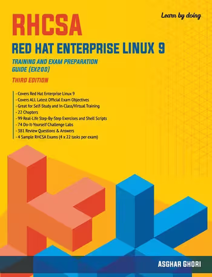 خرید و دانلود نسخه کامل کتاب RHCSA Red Hat Enterprise Linux 9: Training and Exam Preparation Guide (EX200) Third Edition