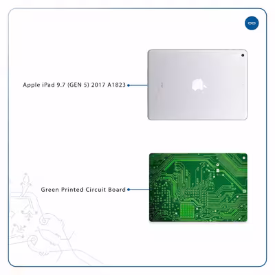 برچسب پوششی ماهوت مدل Green Printed Circuit Board مناسب برای تبلت اپل iPad 9.7 (GEN 5) 2017 A1823