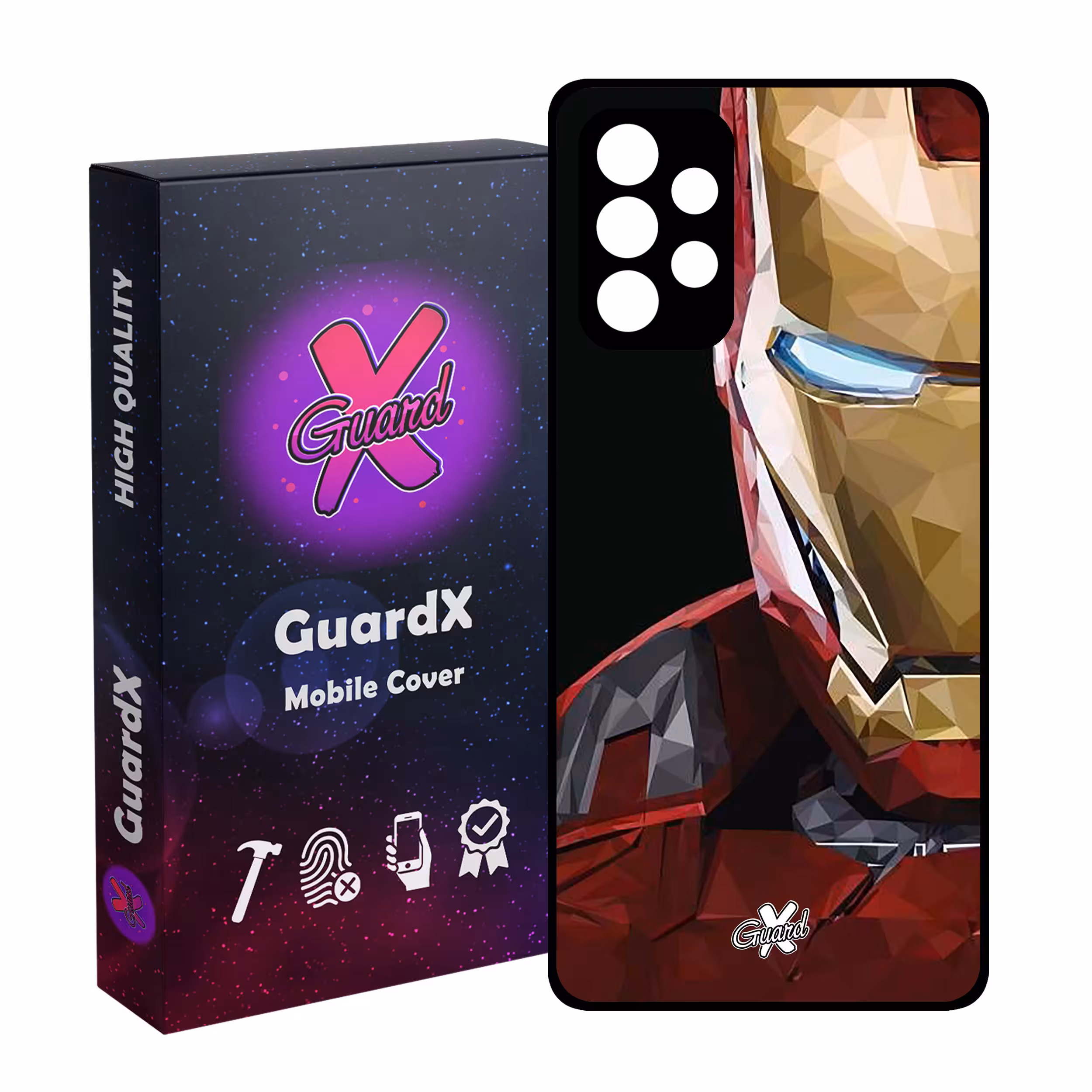 کاور گارد ایکس طرح Iron Man مدل Glass10048 مناسب برای گوشی موبایل سامسونگ Galaxy A52