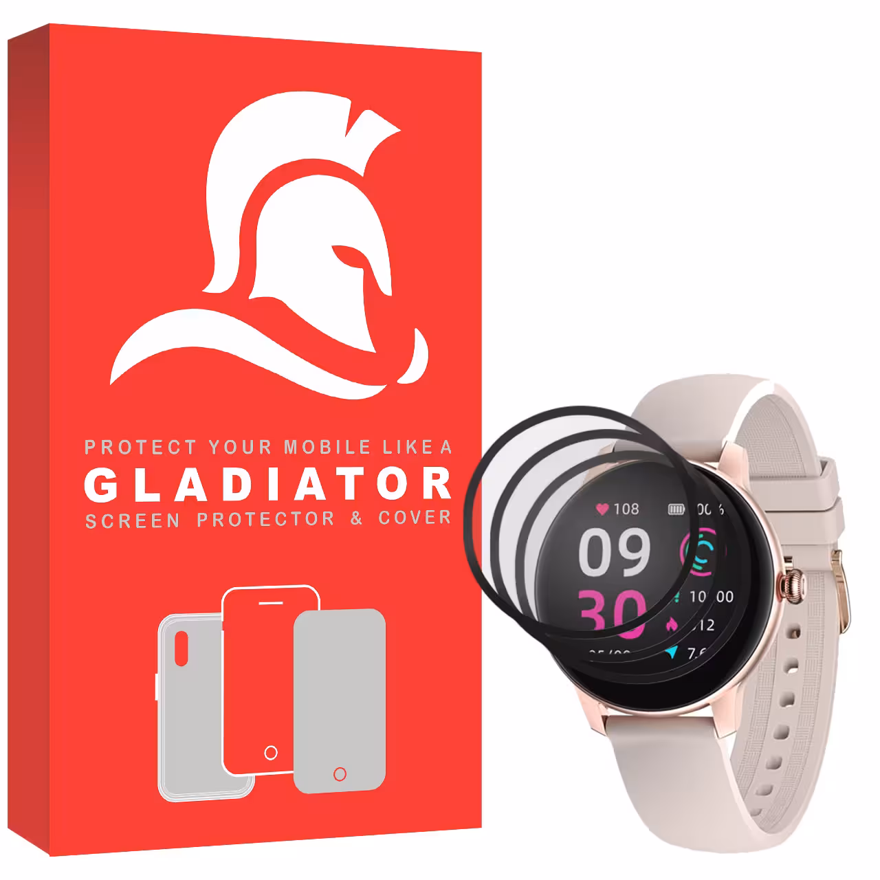 محافظ صفحه نمایش گلادیاتور مدل GWP3000 مناسب برای ساعت هوشمند کیسلکت Lady Watch L11 بسته سه عددی