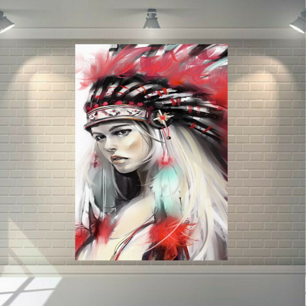 تابلو بوم طرح دختر سرخپوست کد HB134