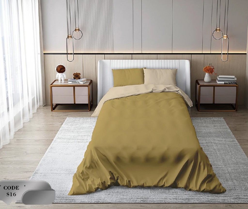 سرویس روتختی 1 نفره 4 تکه ابعاد 1.65 ×2.35 کشدار ضد حساسیت و عرق کد S16 | ست خواب و ست روتختی