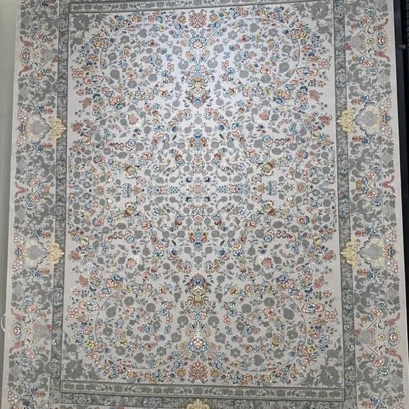 فرش دوازده متری  برند آران 700 شانه نقشه شهاب تراکم 3000 آکریلیک گل برجسته F-sha-s37
