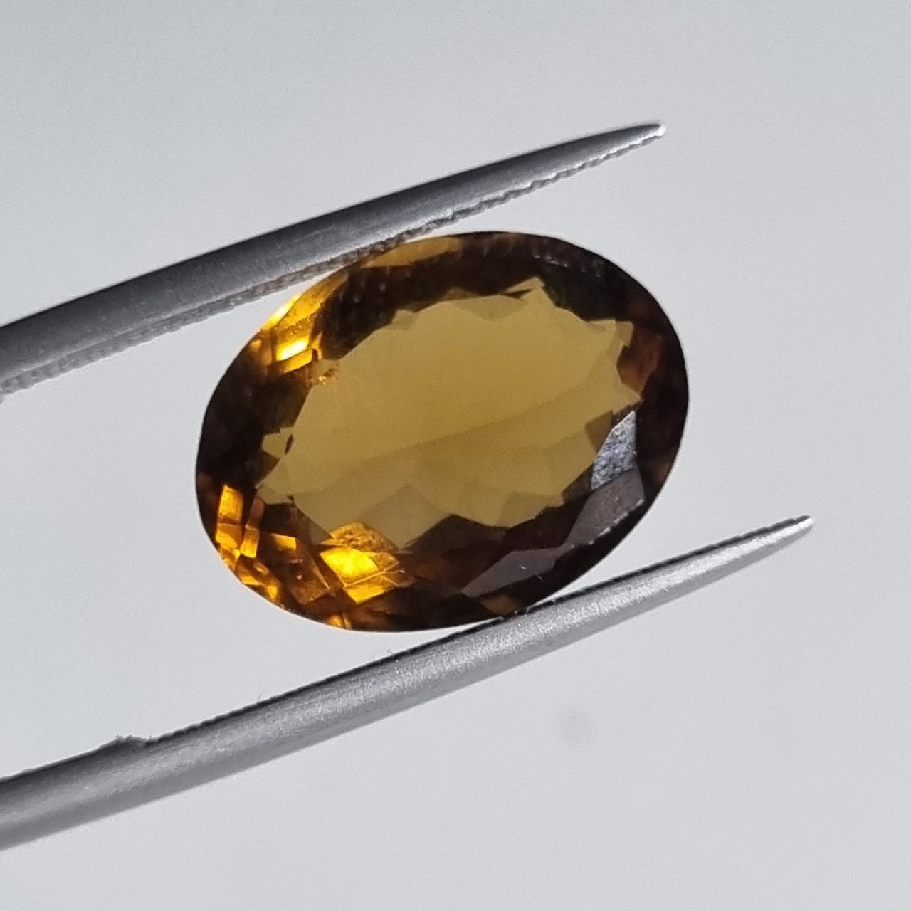 نگین کوارتز عسلی بیضی طبیعی 2160