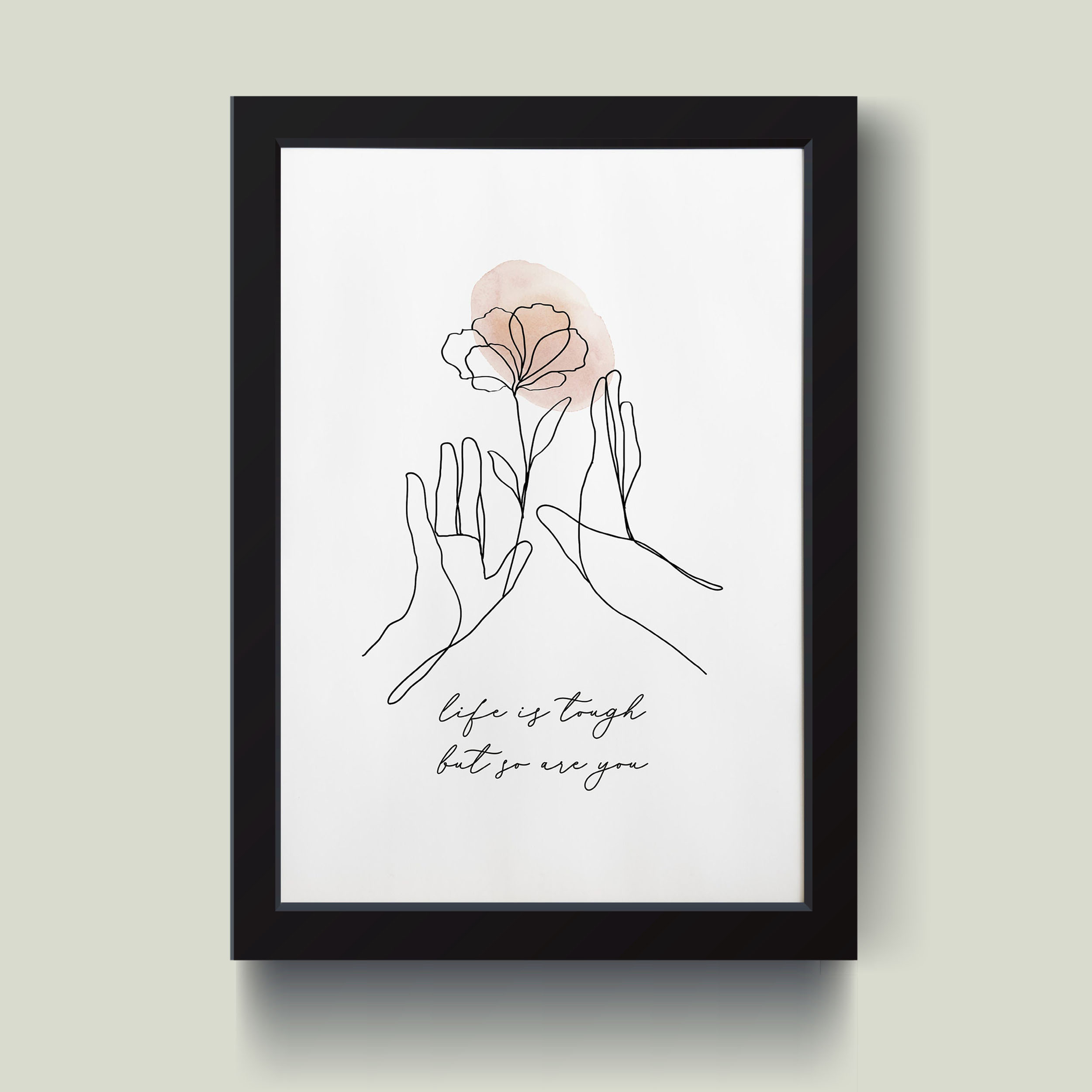 تابلو مدل مینیمال Life is lough کدS2920-b