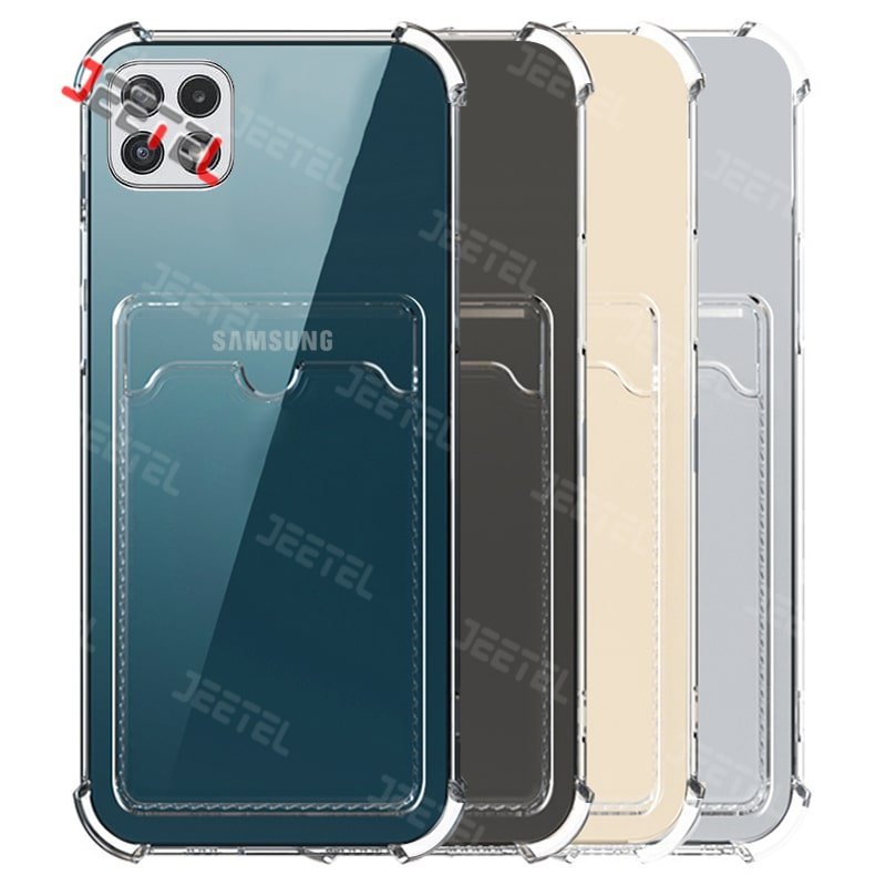 قاب شفاف کپسولی برای گوشی Samsung A22 5G مدل جاکارتی محافظ لنزدار