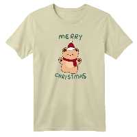 تی شرت آستین کوتاه بچگانه مدل خرس کریسمس کد 2 رنگ کرم