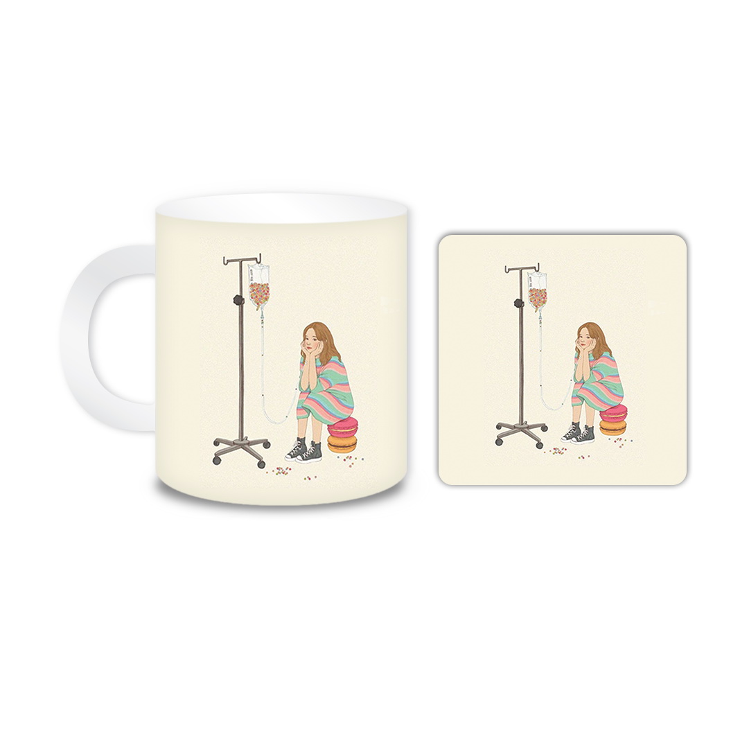 ماگ مدل دختر کد 462 به همراه زیر لیوانی