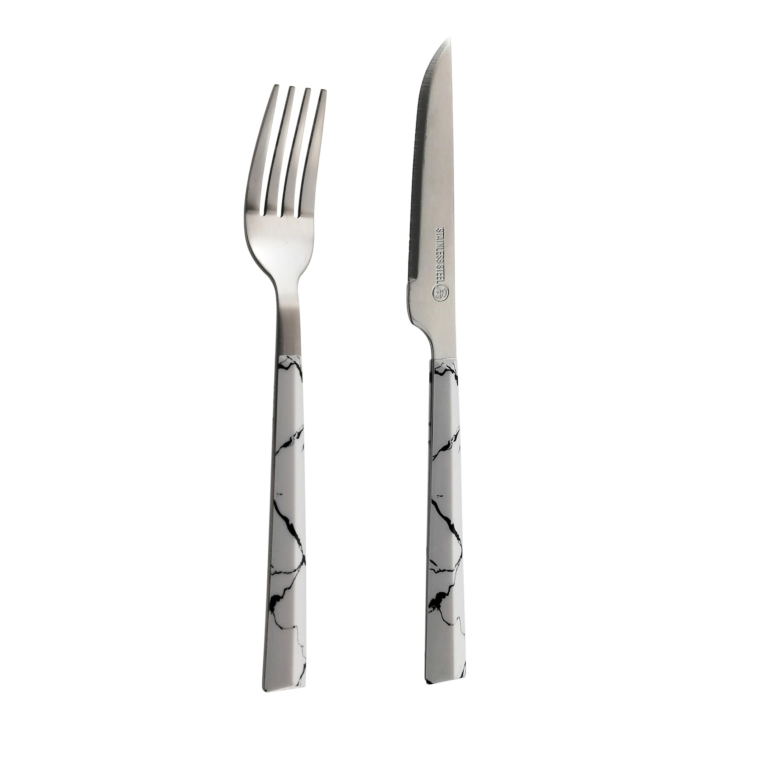 سرویس کارد و چنگال میوه خوری 12 پارچه  ام جی مدل ماربل