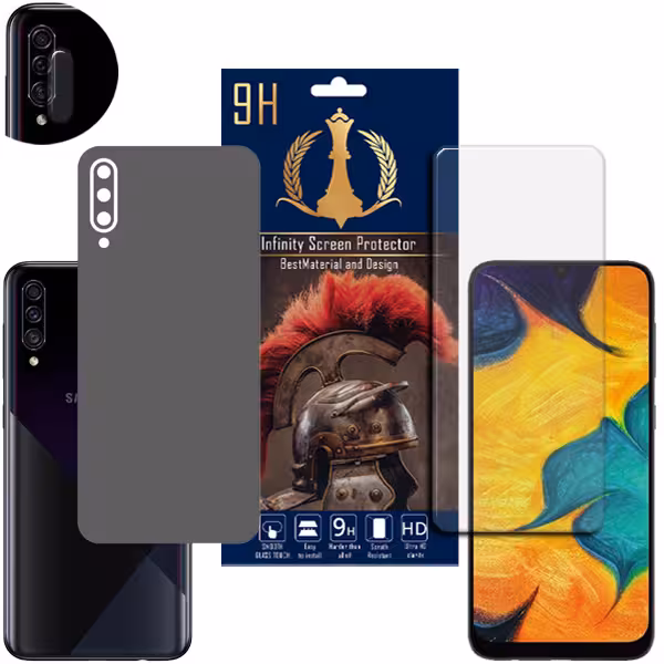 برچسب پوششی اینفینیتی مدل PRO MAX مناسب برای گوشی موبایل سامسونگ GALAXY A30S به همراه محافظ صفحه نمایش و محافظ لنز دوربین