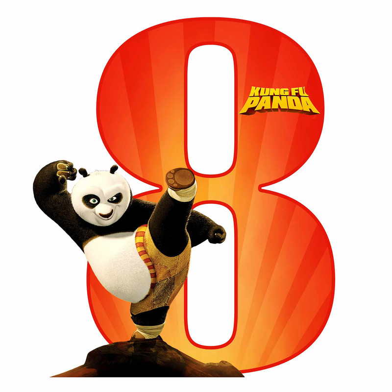 استند رومیزی تولد مدل عدد 8 طرح پاندای کنگفو کار کد 1351