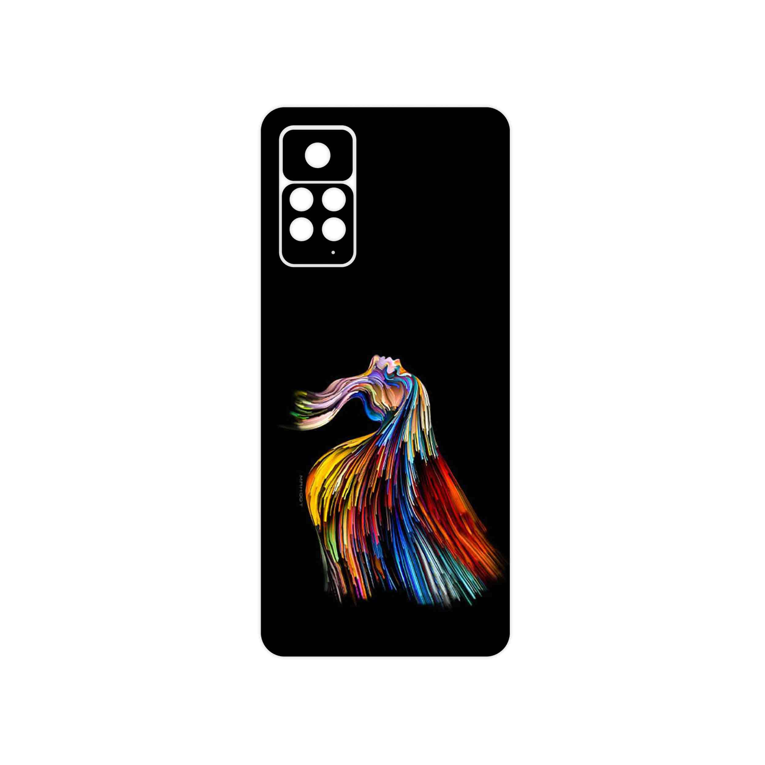 برچسب پوششی ماهوت مدل Rainbow Hair Digital Art مناسب برای گوشی موبایل شیائومی Redmi Note 11 Pro