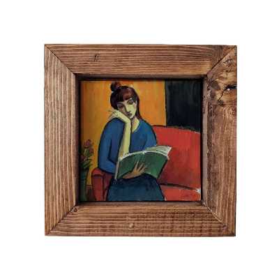 تابلو کاشی گلاک مدل آرت طرح پرتره کد FT43