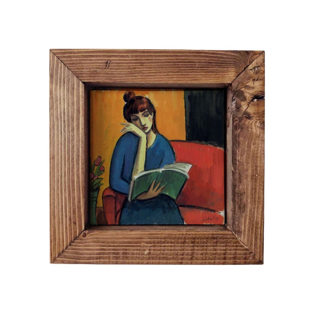 تابلو کاشی گلاک مدل آرت طرح پرتره کد FT43