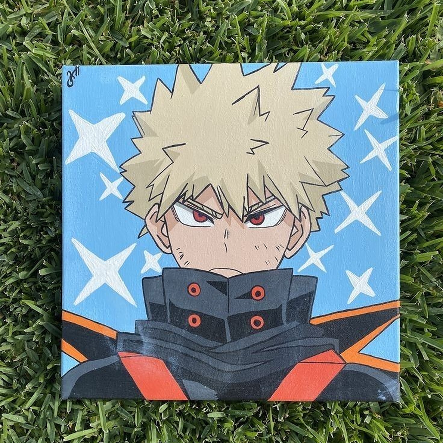 تابلو نقاشی  طرح انیمه مای هیرو آکادمیا باکوگو (ابعاد 20 در 20)