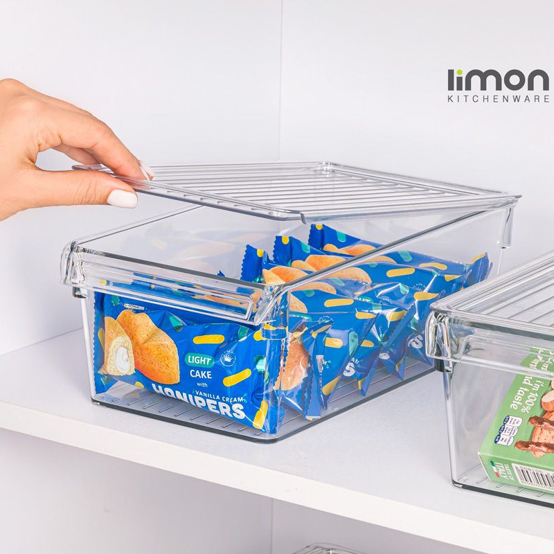 نظم دهنده اکرولیک شفاف نشکن دربدار سایز 3 لیتری لیمون 