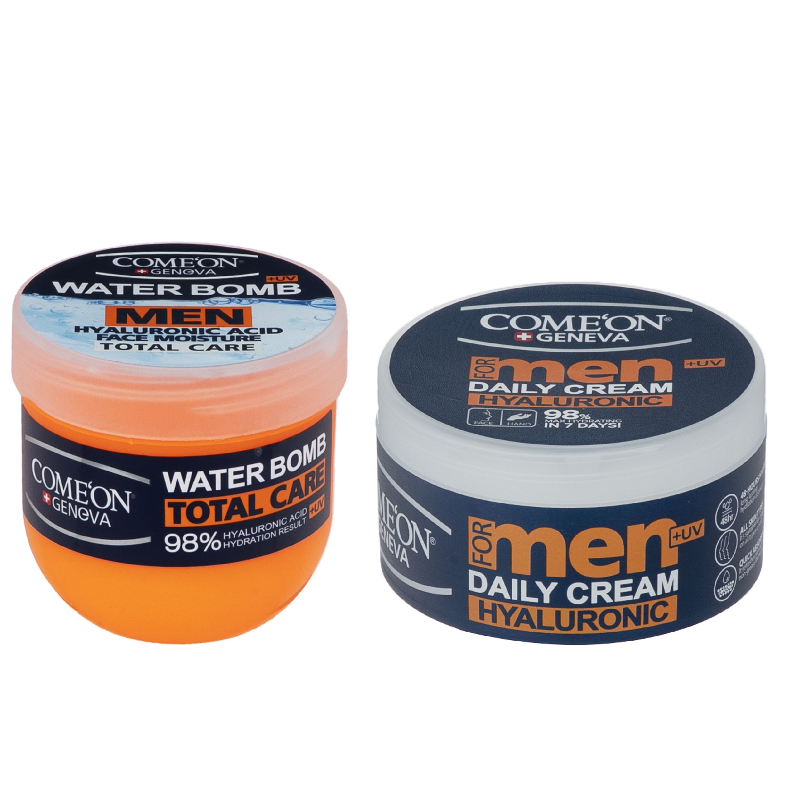 کرم مرطوب کننده کامان مدل Hyaluronic حجم 240 میلی لیتر به همراه کرم آبرسان سری واتربمب مدل Total Care حجم 200 میلی لیتر
