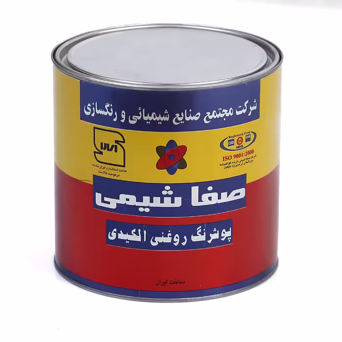 پوشرنگ روغنی الکیدی مشکی مات صفاشیمی  مدل 620 وزن 4کیلوگرم