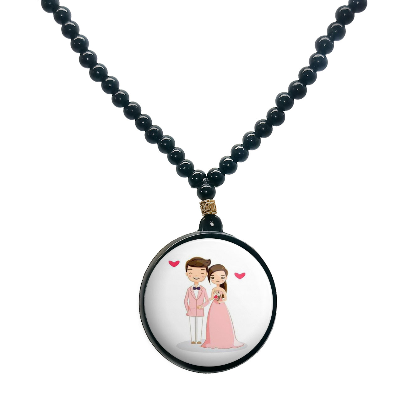 گردنبند پرمانه طرح عاشقانه کد pmd.5436 مدل دو طرفه