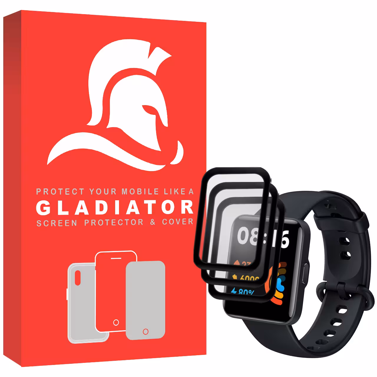محافظ صفحه نمایش گلادیاتور مدل GWP3000 مناسب برای ساعت هوشمند شیائومی Redmi Watch 2 Lite بسته سه عددی