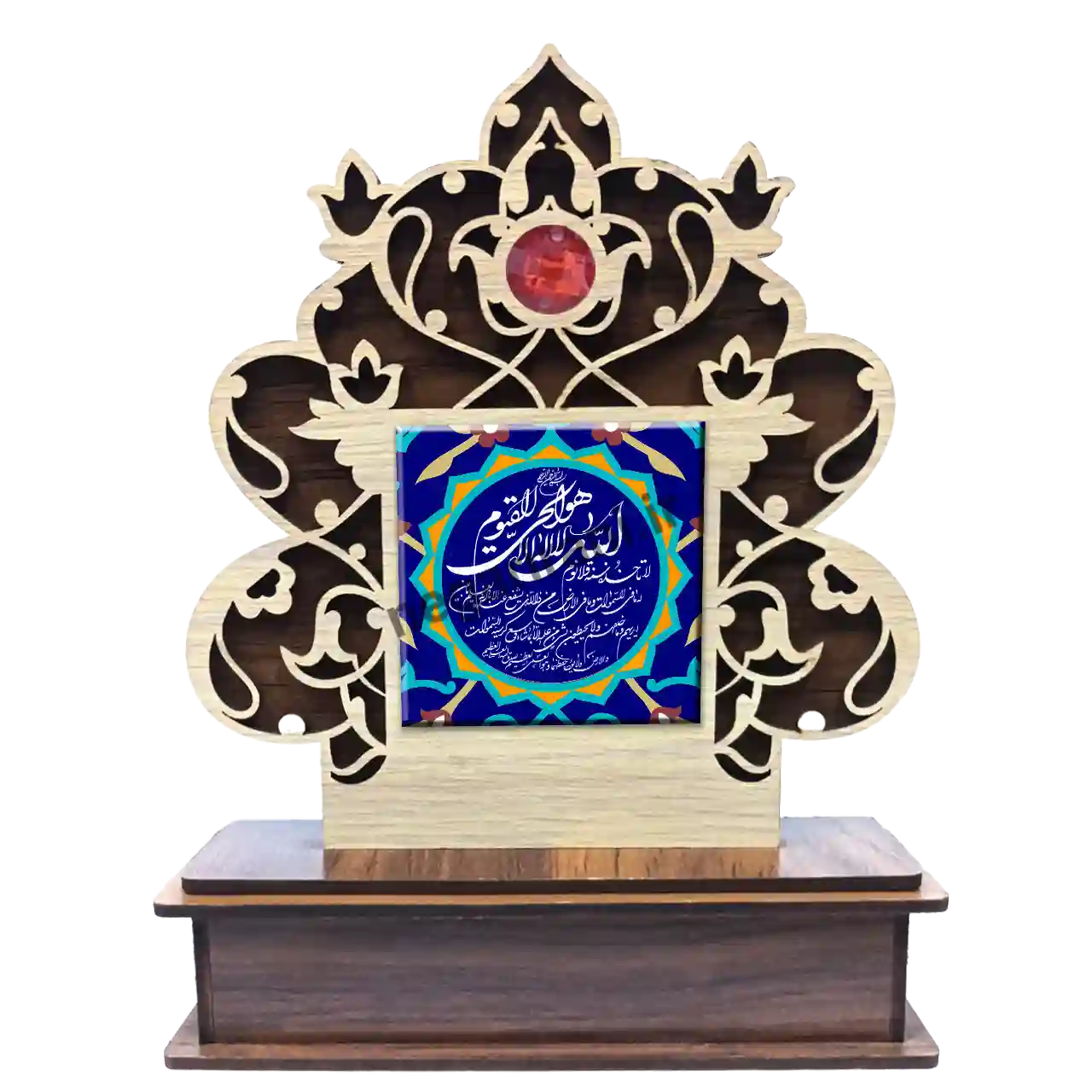 تندیس کاشی گلدار آیت الکرسی مدل 2A 2