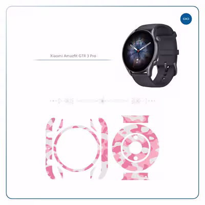 برچسب ماهوت طرح Army_Pink مناسب برای ساعت هوشمند شیائومی Amazfit GTR 3 Pro