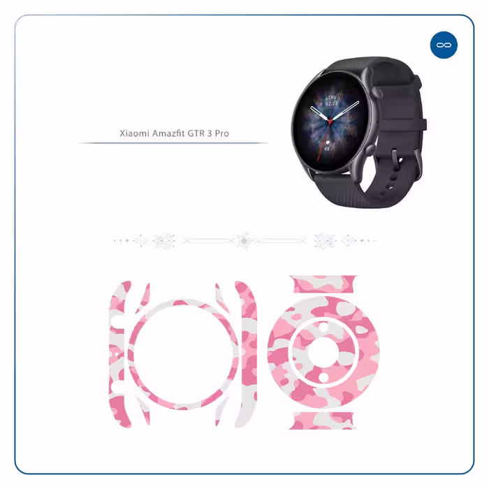 برچسب ماهوت طرح Army_Pink مناسب برای ساعت هوشمند شیائومی Amazfit GTR 3 Pro