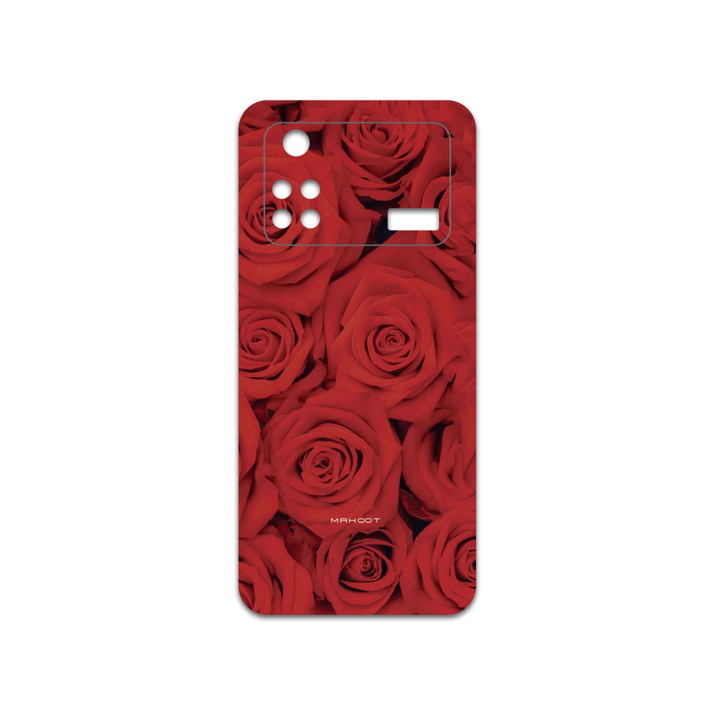 برچسب پوششی ماهوت مدل Red-Flower مناسب برای گوشی موبایل شیائومی Poco M4 Pro 4G