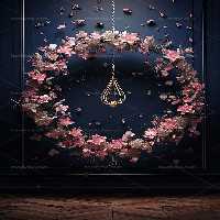 بک دراپ عکاسی حلقه گل و پروانه | گرافیک با طعم تربچه