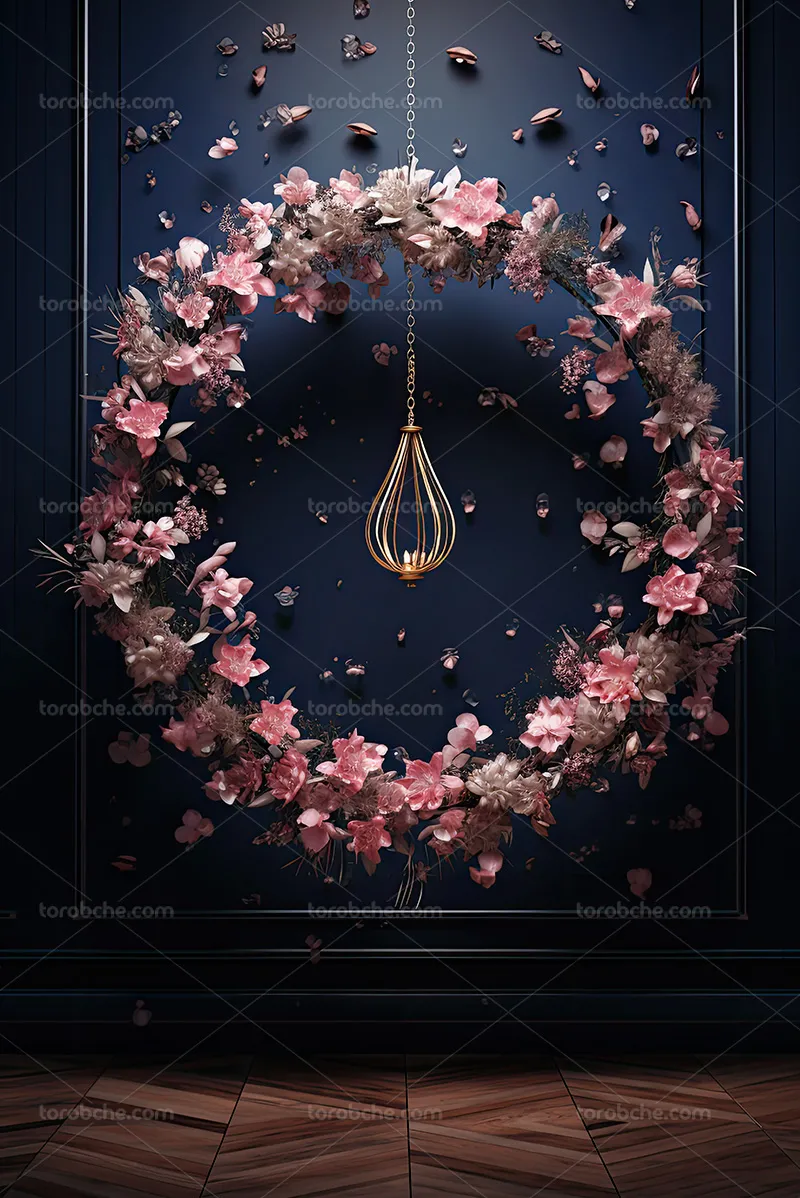 بک دراپ عکاسی حلقه گل و پروانه | گرافیک با طعم تربچه