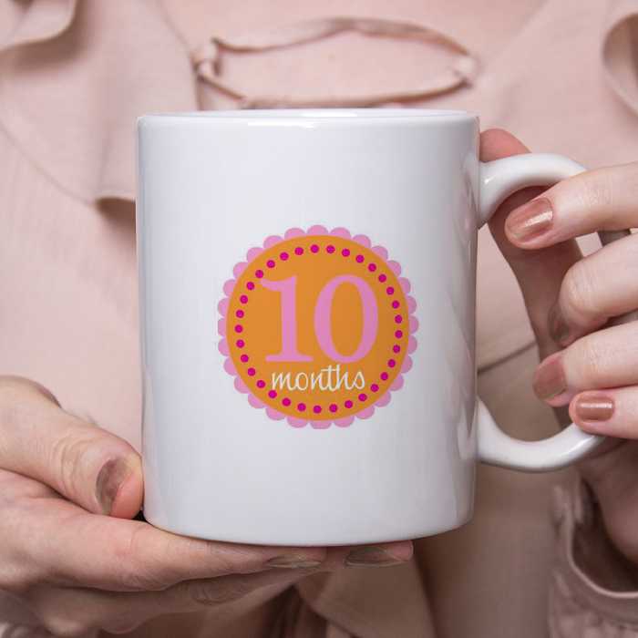 ماگ طرح ماه شمار مدل 10 ماهگی