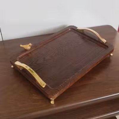 سینی چوبی وکیوم دسته فلزی پایه دار