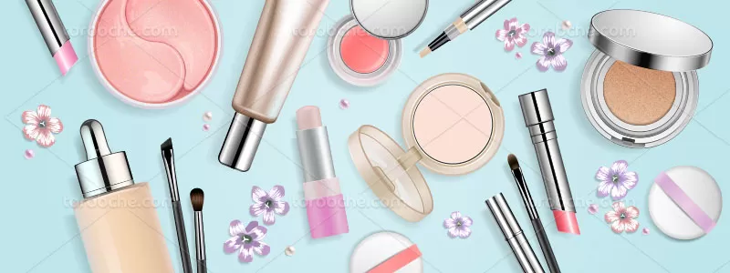 فایل وکتور انواع محصولات آرایشی | گرافیک با طعم تربچه