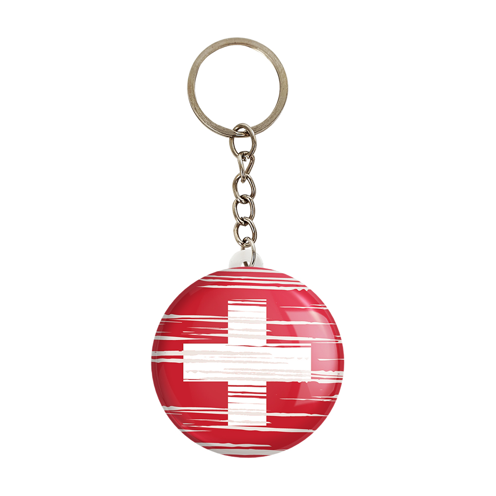 جاکلیدی خندالو مدل پرچم سوئیس کد 20419