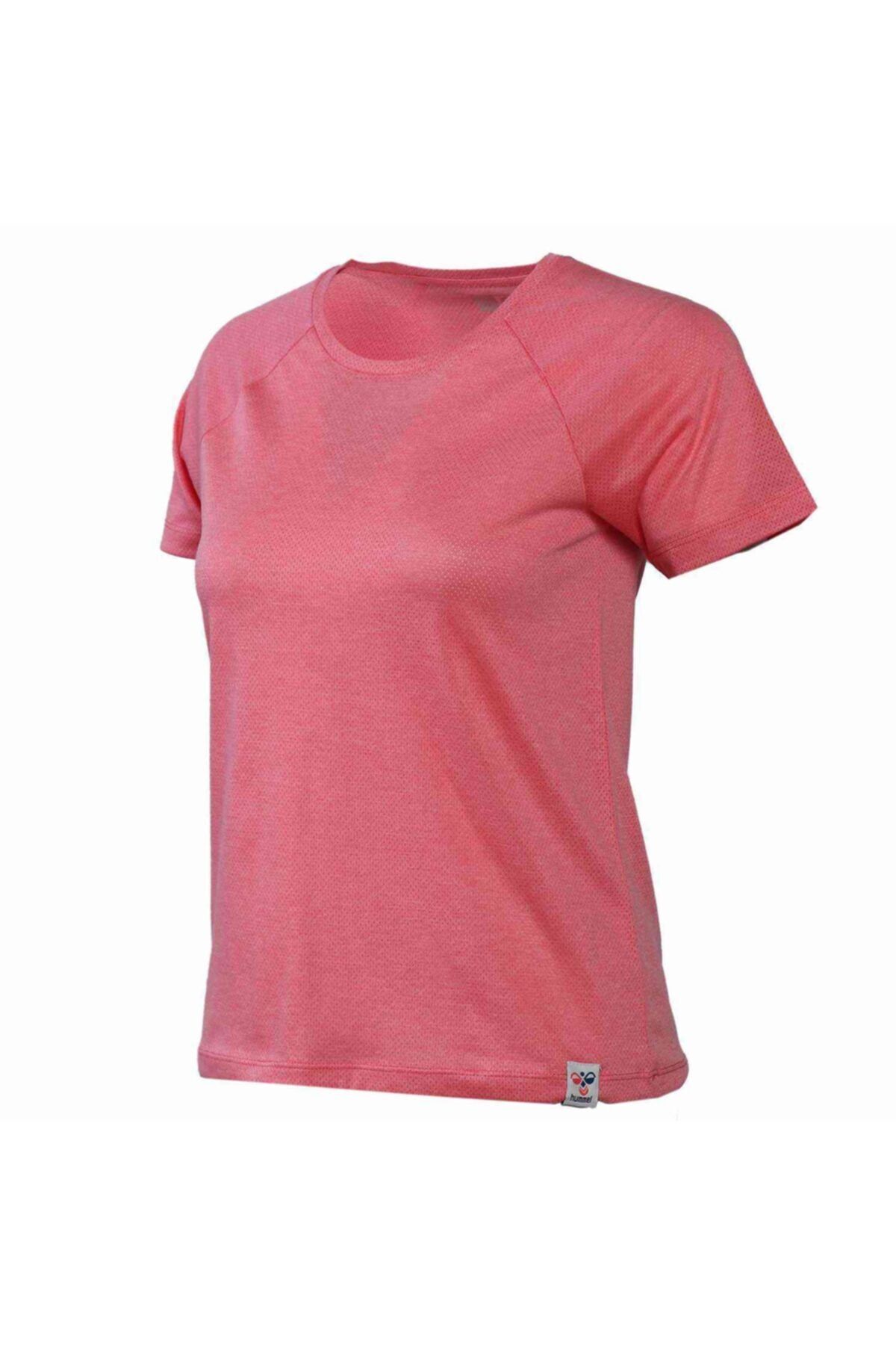 تی شرت ورزشی صورتی زنانه آستین کوتاه T Shirt اورجینال hummel
