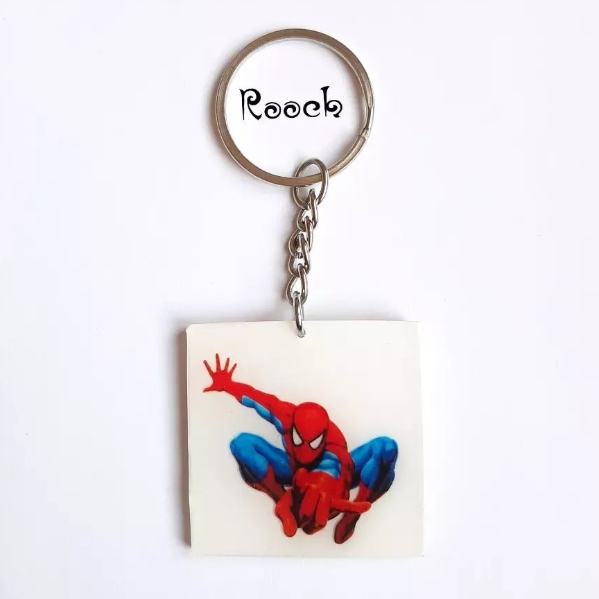 جاسوییچی فانتزی رزینی طرح مرد عنکبوتی  4 سانت . قابل سفارش با هر رنگ و طرح