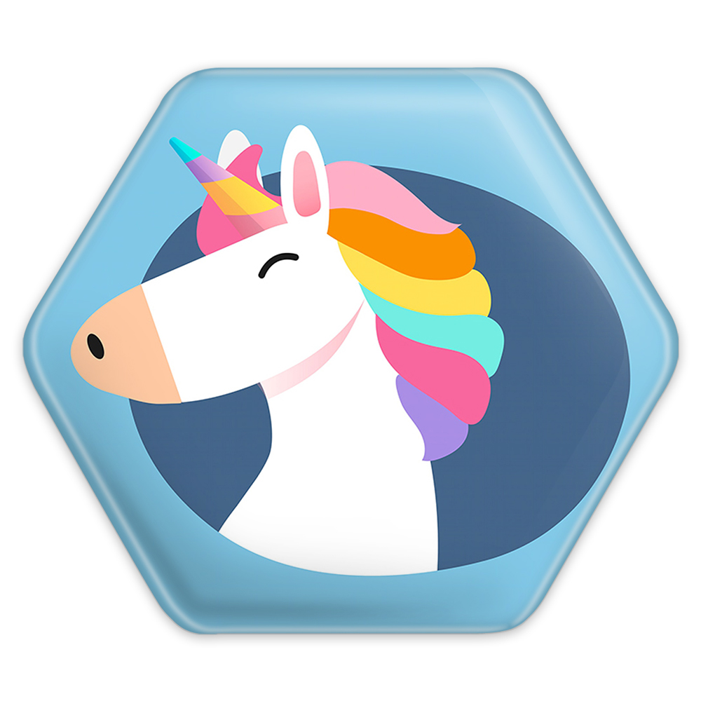 پیکسل خندالو طرح اسب تک شاخ یونیکورن مدل 6 ضلعی کد 1085