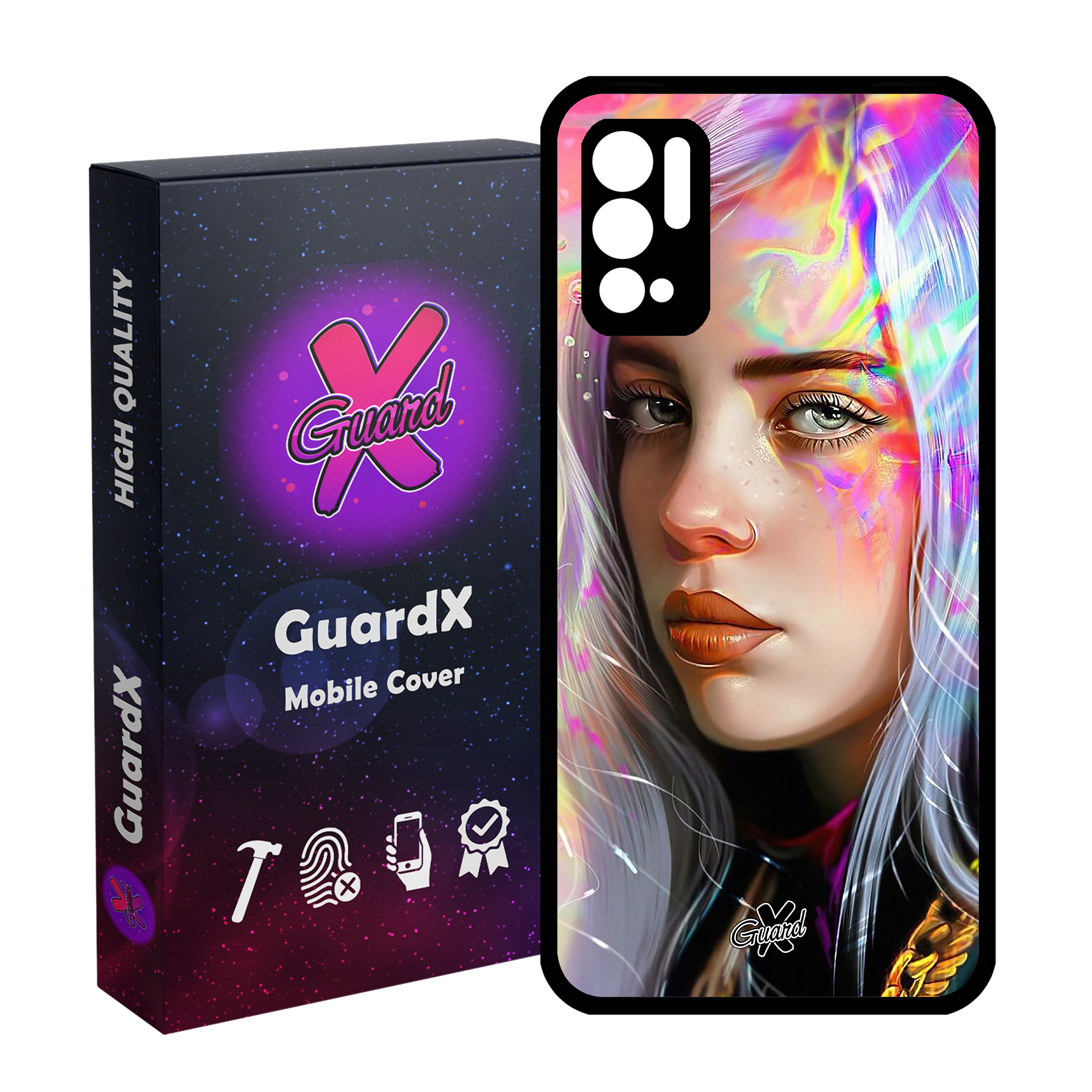 کاور گارد ایکس طرح Billie Eilish مدل Glass10141 مناسب برای گوشی موبایل شیائومی Redmi Note 10 5G / Poco M3 Pro