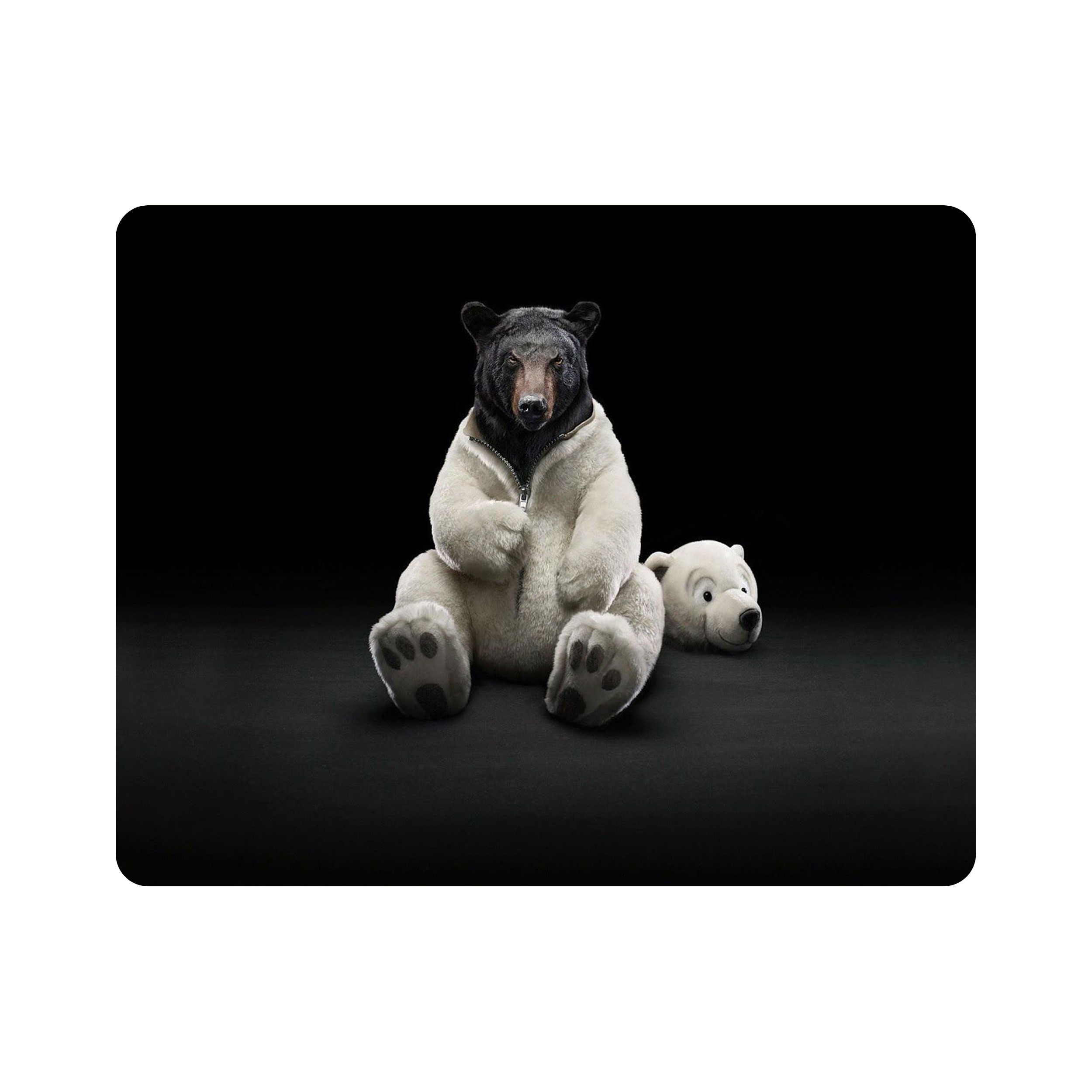 ماوس پد اطلس آبی طرح خرس سیاه سفید مدل T1244