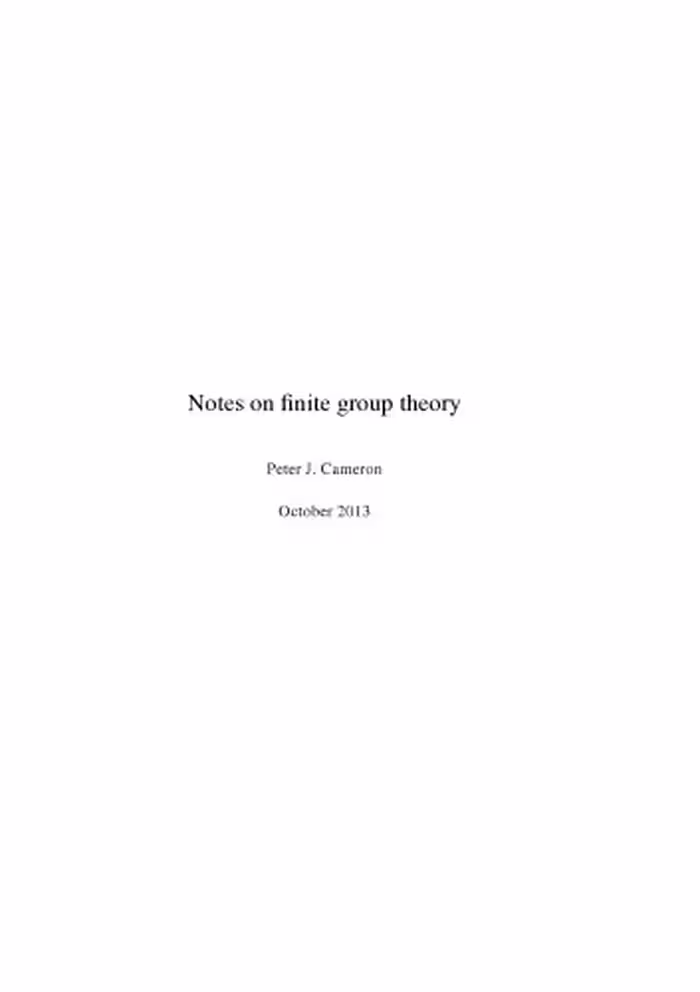 خرید و دانلود نسخه کامل کتاب Notes on finite group theory [Lecture notes]