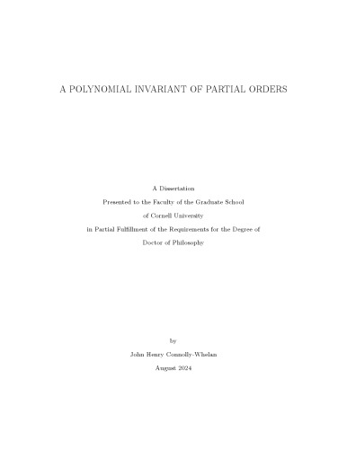 خرید و دانلود نسخه کامل کتاب [Dissertation] A polynomial invariant of partial orders