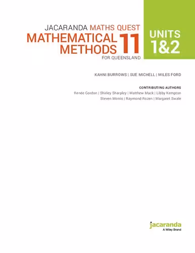 خرید و دانلود نسخه کامل کتاب Jacaranda Maths Quest Units 1&amp;2 Mathematical Methods 11 for Queensland