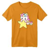 تی شرت آستین کوتاه بچگانه مدل یونیکورن کد 10 رنگ پرتقالی