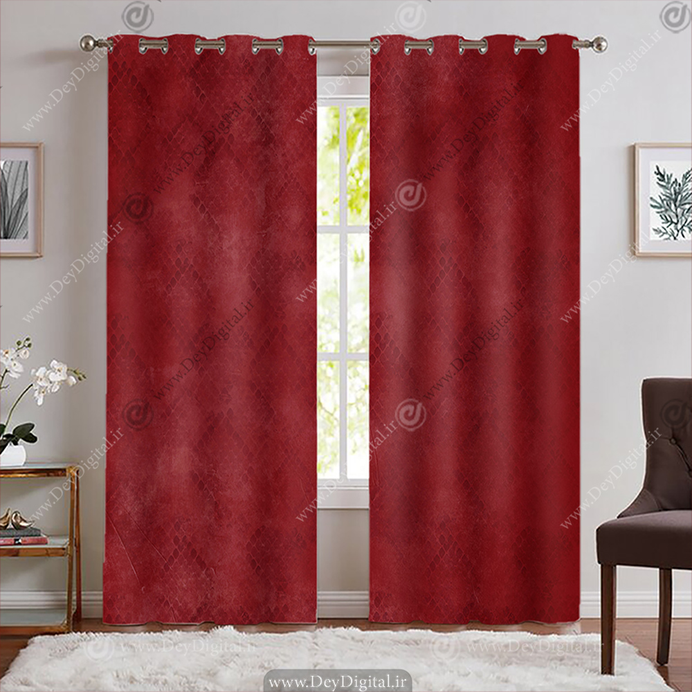 پرده پانچی طرح ساده هندسی PK-7863