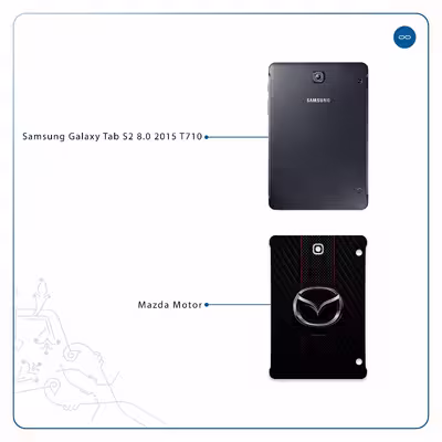 برچسب پوششی ماهوت مدل Mazda Motor مناسب برای تبلت سامسونگ Galaxy Tab S2 8.0 2015 T710