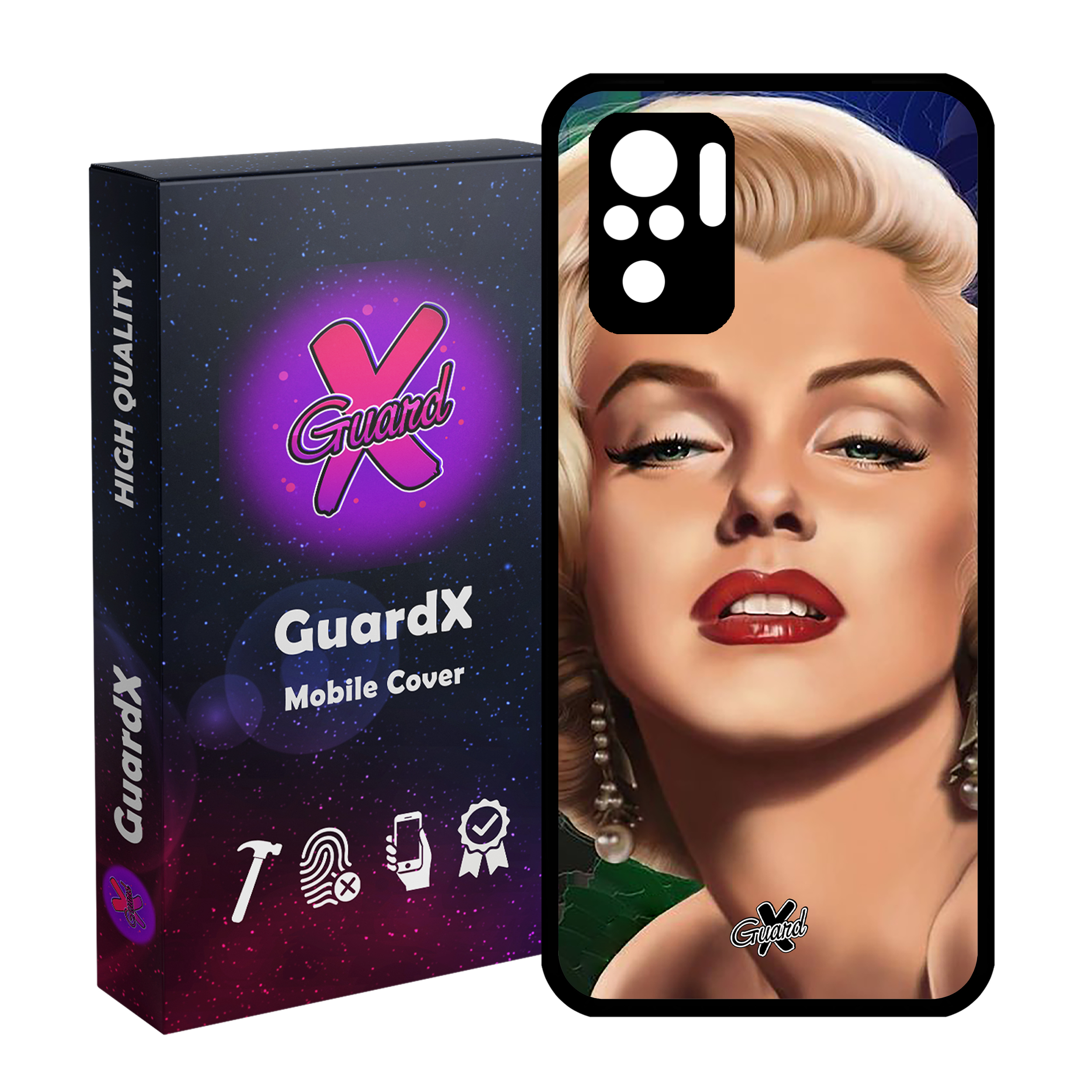 کاور گارد ایکس طرح Marilyn Monroe مدل Glass10300 مناسب برای گوشی موبایل شیائومی Redmi Note 10 4G / Note 10S