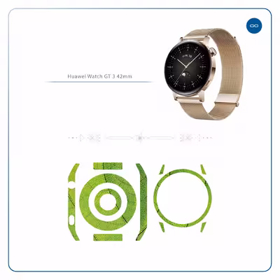 برچسب ماهوت طرح Leaf-Texture مناسب برای ساعت هوشمند هوآوی Watch GT 3 42mm
