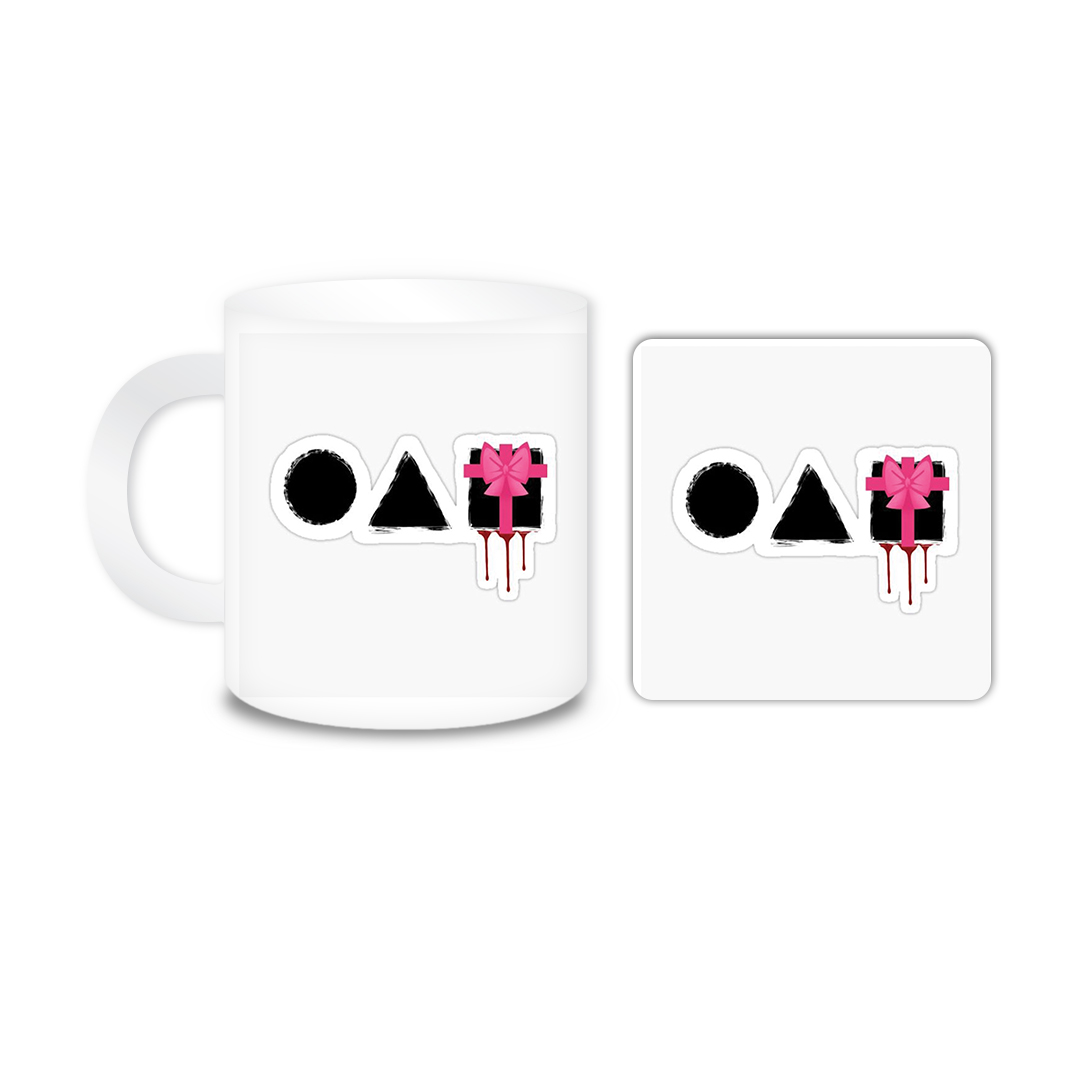 ماگ مدل Squid game کد 2193 به همراه زیر لیوانی