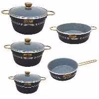 سرویس پخت و پز 8 پارچه ژیوار مدل دسته طلایی